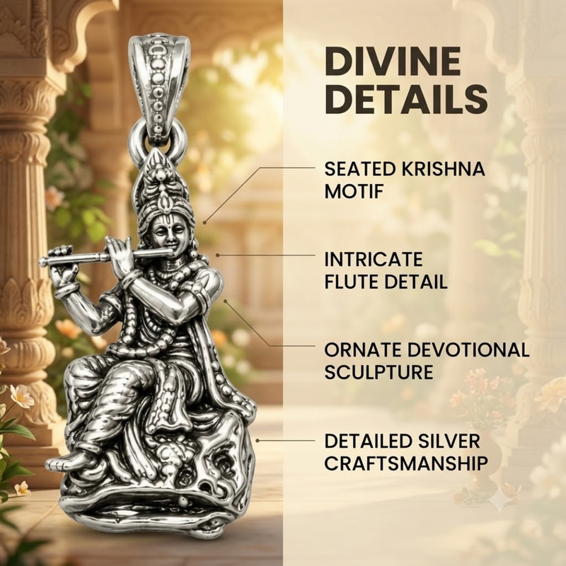 Pure Silver 925 Shree Krishna Pendant
