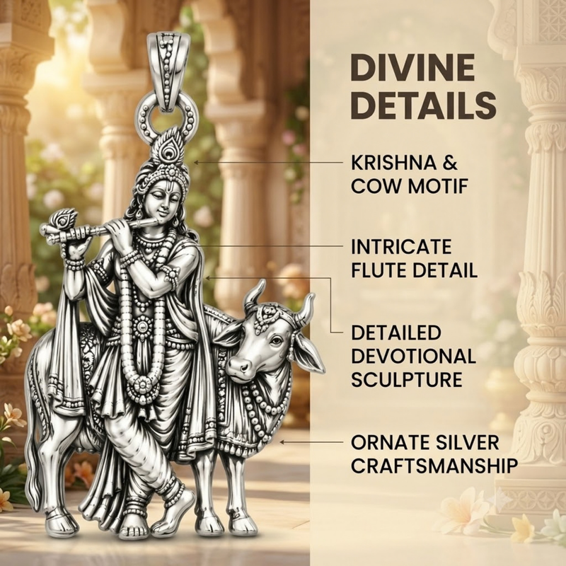 Pure Silver 925 Shree Krishna Pendant