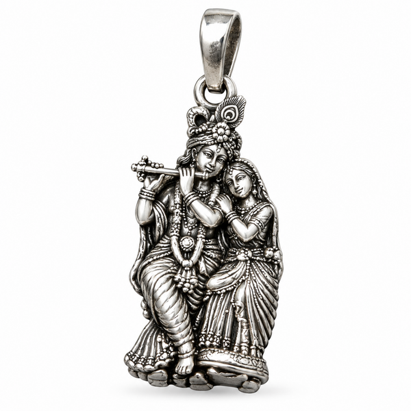 Pure Silver 925 Bal Krishna Antique Pendant