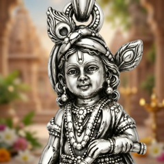 Pure Silver 925 Bal Krishna Antique Pendant