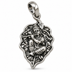 Pure Silver 925 Bal Krishna Antique Pendant
