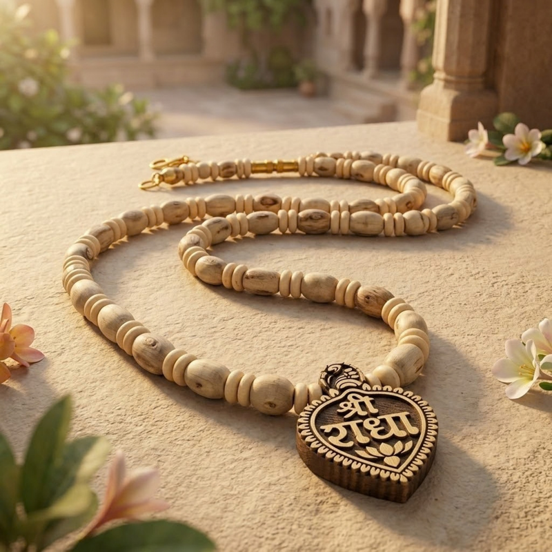 Mridanga and Gol Mixed with Radha Locket Kanthi Mala (1R)