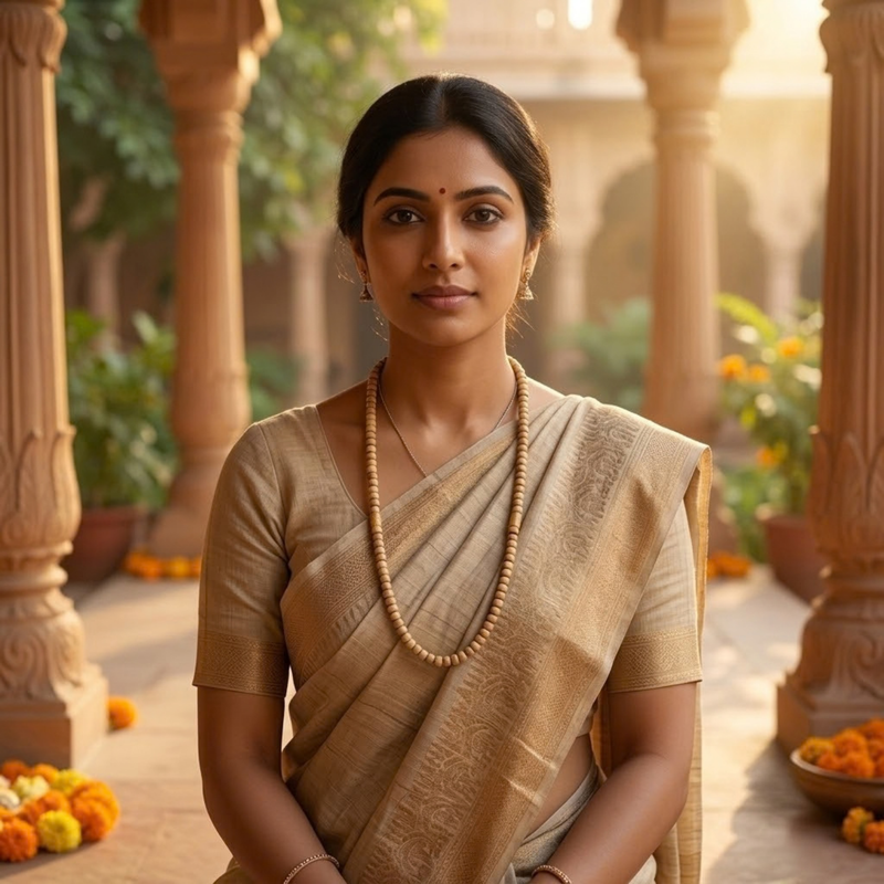 Small Gol Tulsi Kanthi Mala (1R)