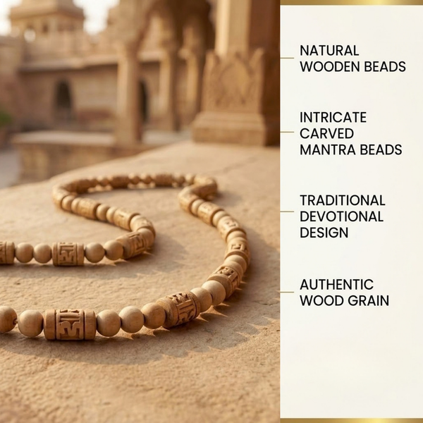100% Pure Vrindavan Certified Tulsi Radha Name Kanthi Mala (1 Round)