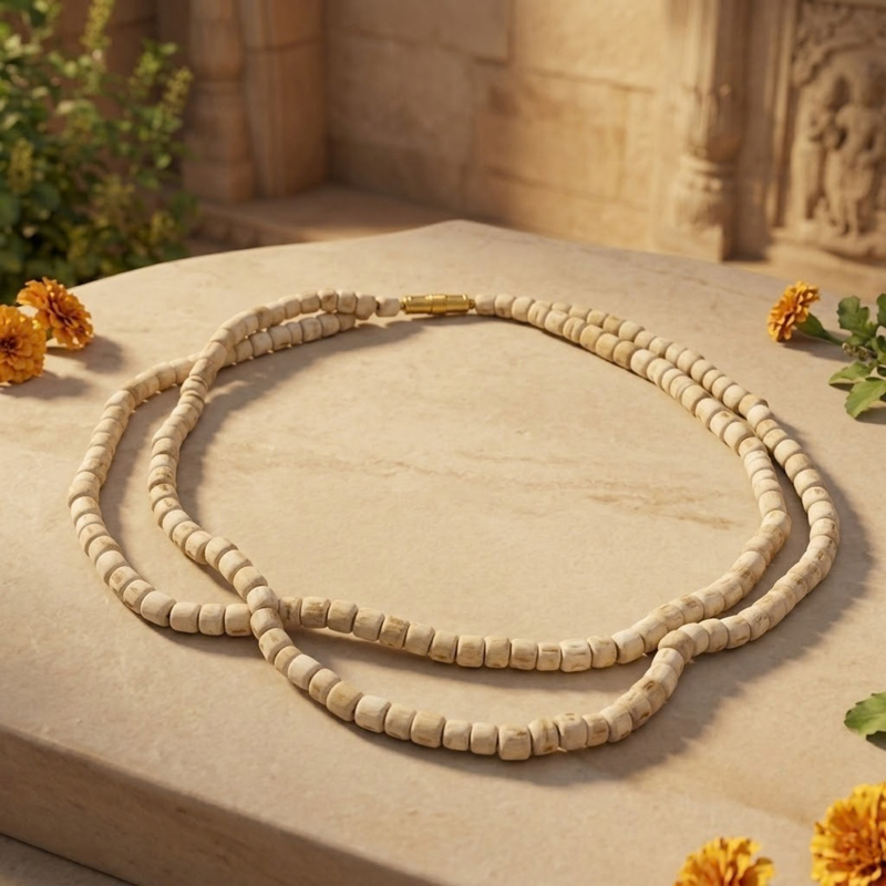 Small Gol Tulsi Kanthi Mala Fine (2R)