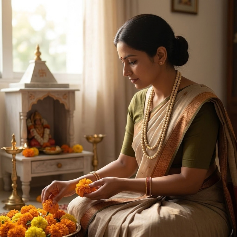 Small Gol Tulsi Kanthi Mala (2R)