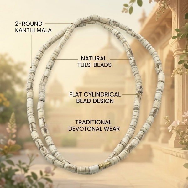 100% Pure Vrindavan Certified Tulsi Kharad Kanthi Mala (2 Round)
