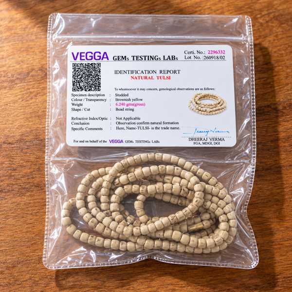 100% Pure Vrindavan Certified Tulsi Kharad Kanthi Mala (3 Round)