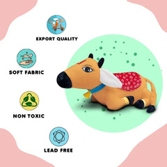 Surabhi Cow Plush Toy with Pocket Brown