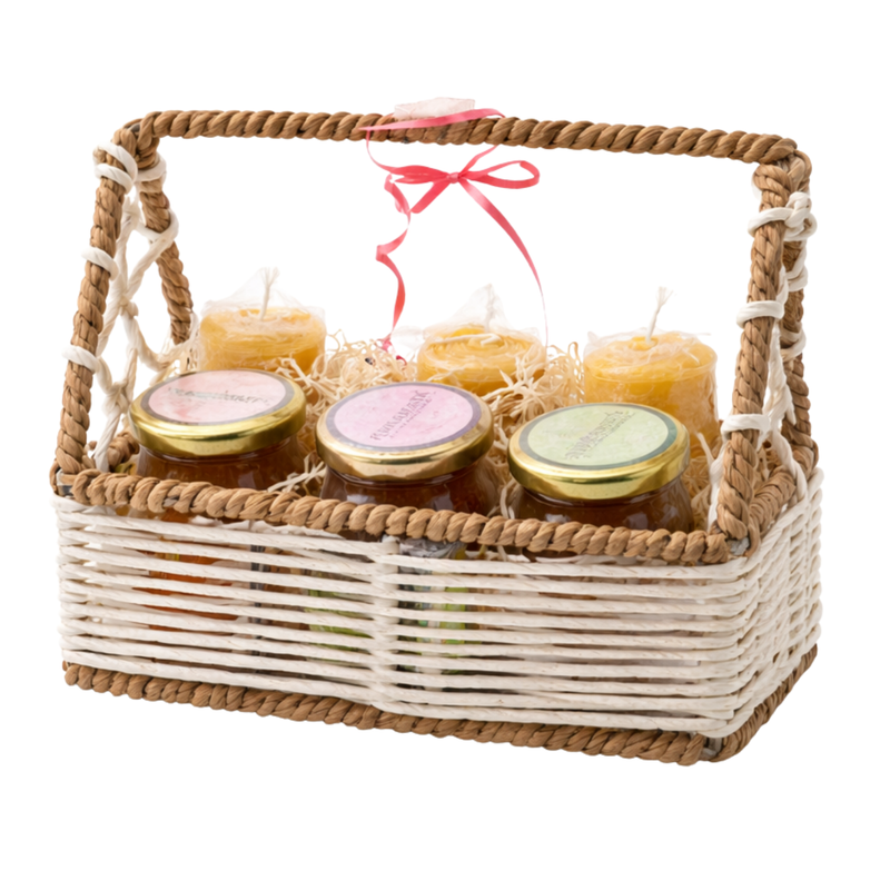 Honey & Candle Basket Gift Pack