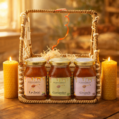 Honey & Candle Basket Gift Pack