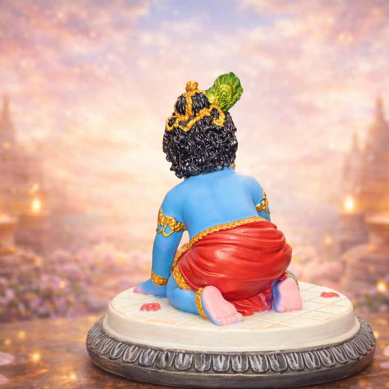 Handcrafted Brass Baby Krishna Crawling Laddu Gopal Idol Size No 1