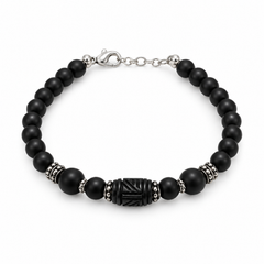 Silver 925 Designer Black Tulsi Bead Bracelet