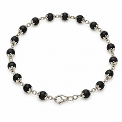 Silver 925 Capped Shyam Tulsi Bead Bracelet