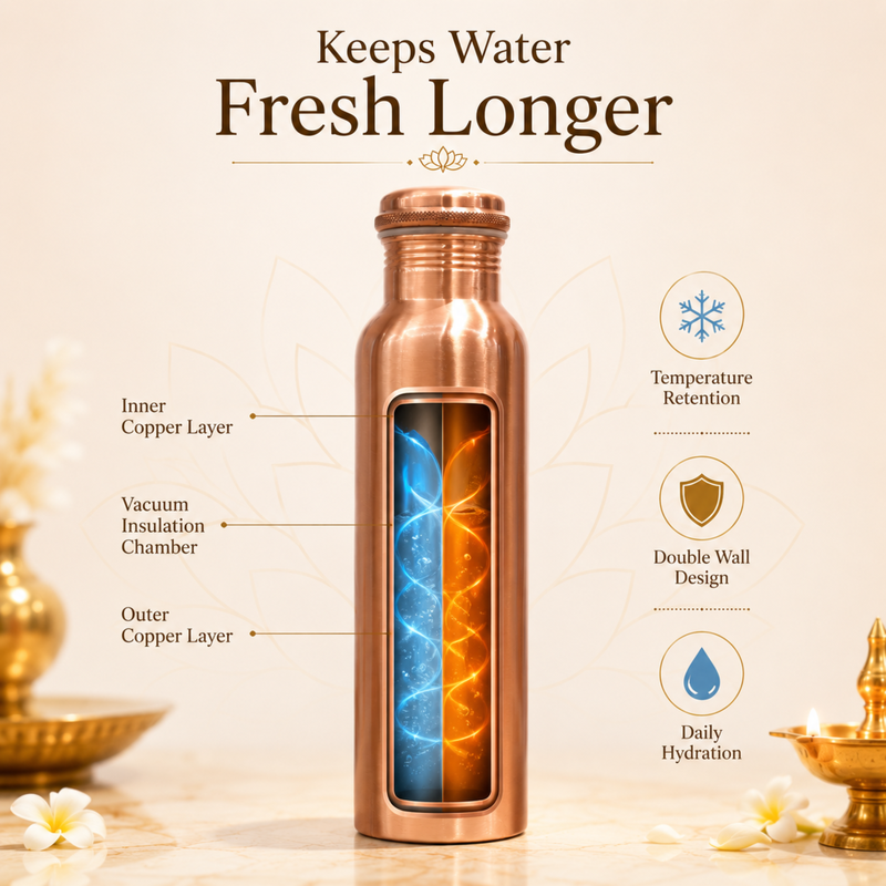 Pure Copper Bottle Plain 950ml