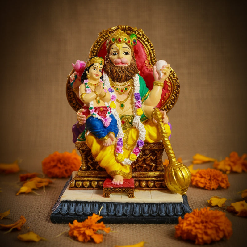 Narasimha Dev with Bhakta Prahlad Polyresin Deity Idol