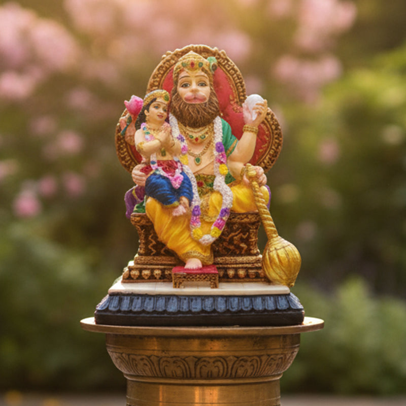Narasimha Dev with Bhakta Prahlad Polyresin Deity Idol