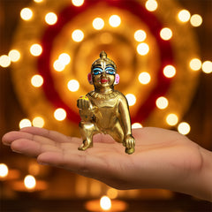 Hollow Brass Laddu Gopal Half Colour Fine Finish No. (0-5)