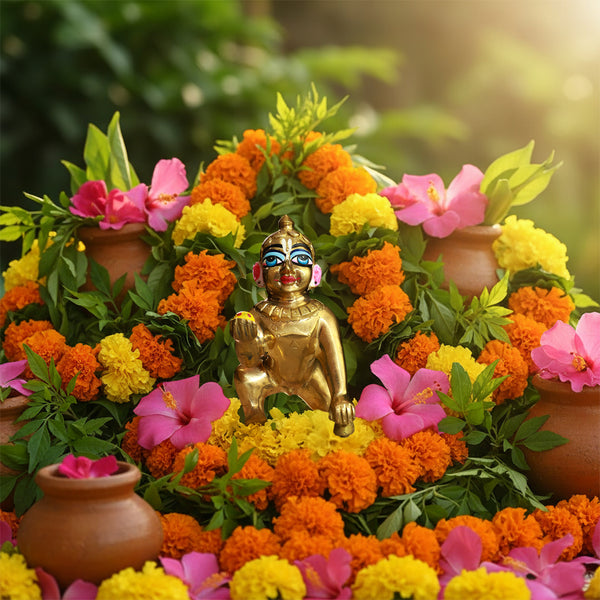 Hollow Brass Laddu Gopal Half Colour Fine Finish No. (0-5)