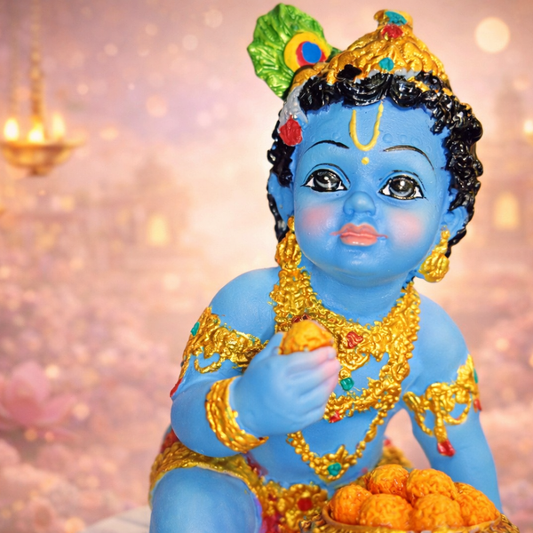 Handcrafted Brass Baby Krishna Crawling Laddu Gopal Idol Size No 1