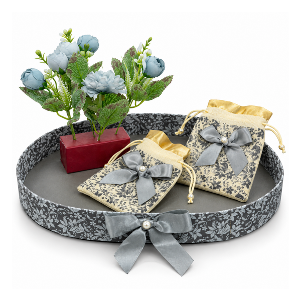 Gray Flower Hamper Gift Box