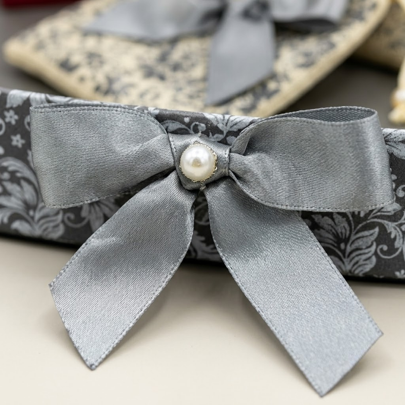 Gray Flower Hamper Gift Box