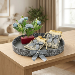 Gray Flower Hamper Gift Box