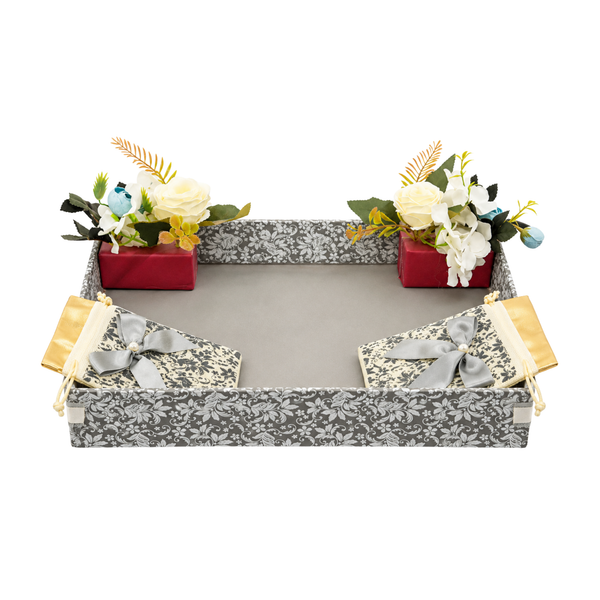 Gray Flower Tray Hamper Gift Box