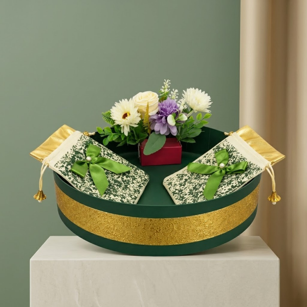 Round Teej Hamper Gift Box