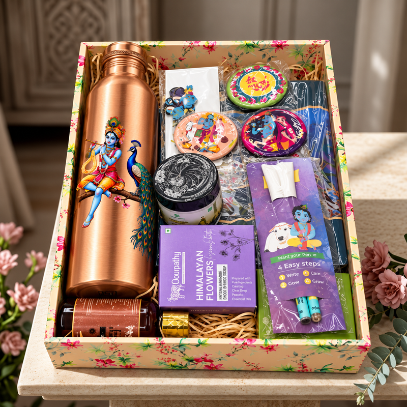 Ayurvedic Lifestyle Hamper - Krishna Peacock Theme