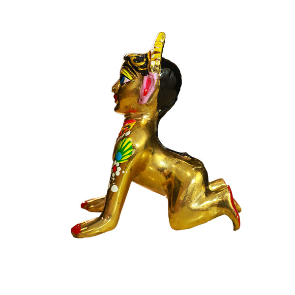 Soild Brass Shri Radha Rani Deity Full Color Hand Painted Size No (3-5)