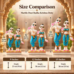 9–15 Inch Premium Marble Dust Radha Krishna Divine Couple