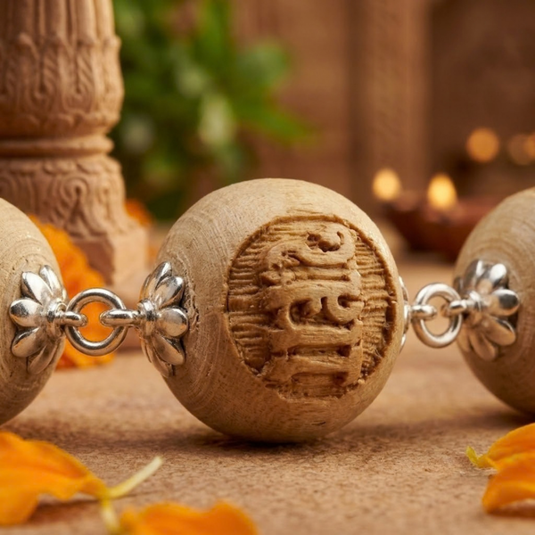 Silver 925 Natual White PureTulsi Gol Dana Shape Radha Bracelet