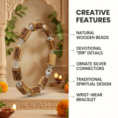 Silver 925 Natual White Pure Barrel Shape Tulsi Radha Bracelet -2