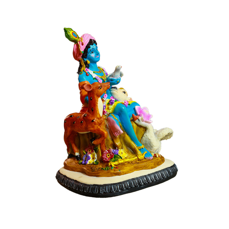 Flute Krishna with Birds & Animals Idol (Large)