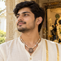 Silver 925 Pure Tulsi Kanti Mala with Pearl, Beads and Charan Paduka Locket
