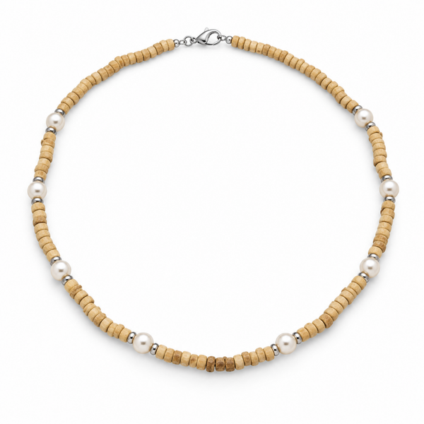 Silver 925 Pure Tulsi Kanti Mala with Pearl, Beads with Traditional Devotional Style