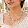 Silver 925 Pure Tulsi Kanti Mala with Pearl, Beads with Traditional Devotional Style