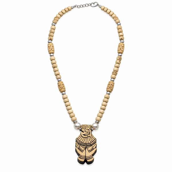 Silver 925 Pure Tulsi Kanti Mala with Pearl, Beads and Fancy Radha Locket