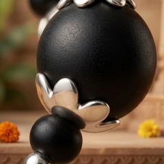 Silver 925 Natural Black Pure Tulsi Beads Earring - Multi Dana