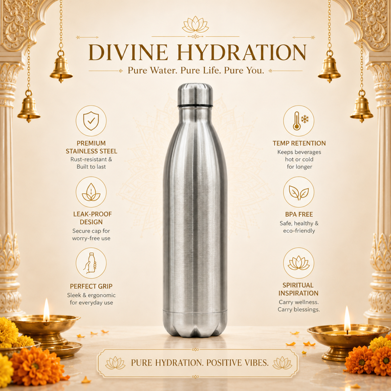 Laser Engraved Stainless Steel Bottle 1000ml