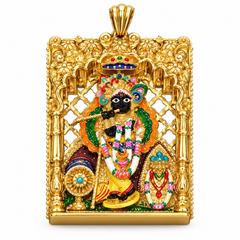 Pure SIlver 925 Shree Bankey Bihari Ji with Frame Pendant