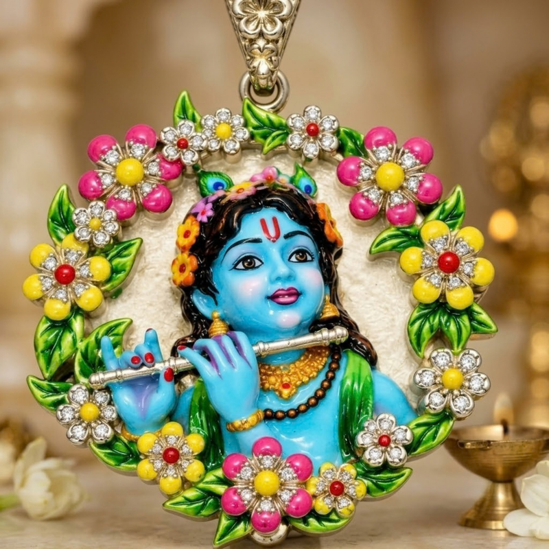 Pure Silver 925 Murlidhar Gopal Pendant