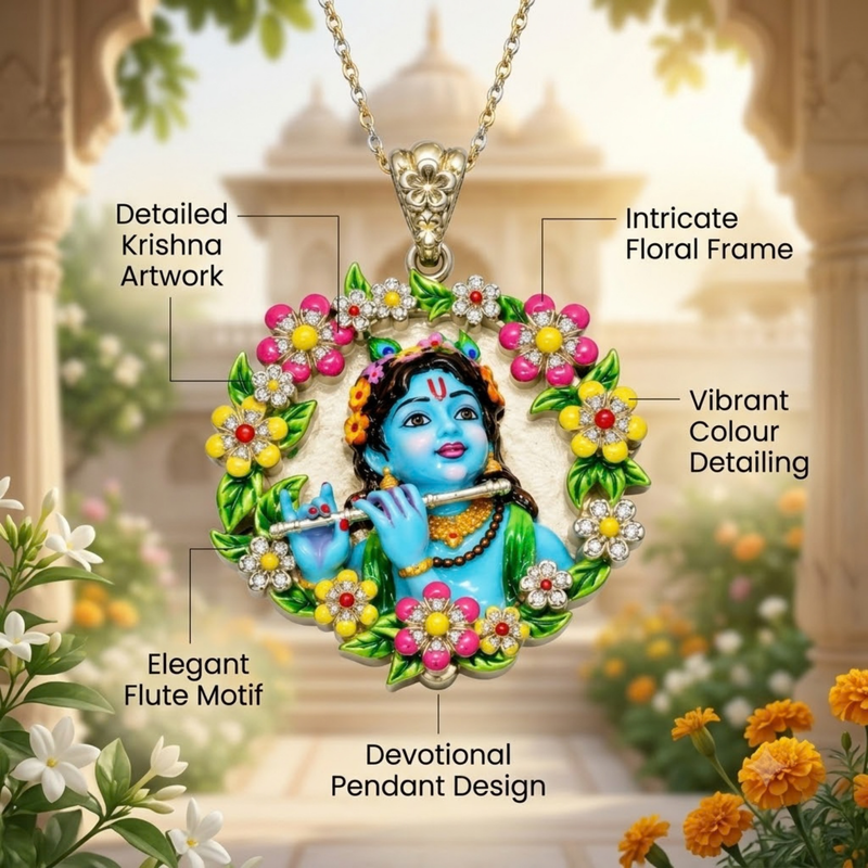 Pure Silver 925 Murlidhar Gopal Pendant