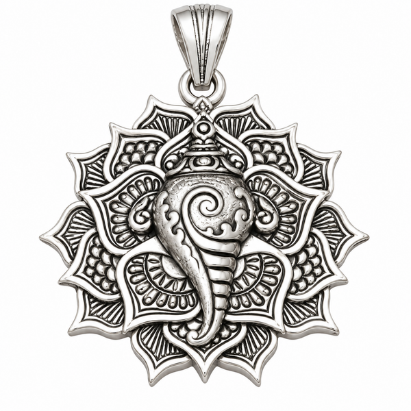 Pure Silver 925 South Shankha Pendant