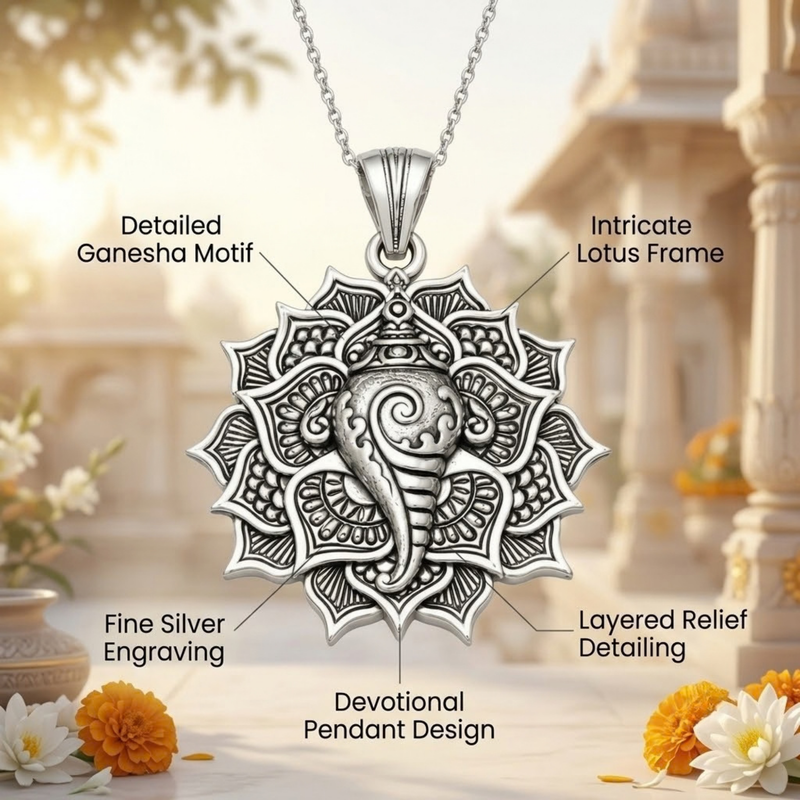 Pure Silver 925 South Shankha Pendant