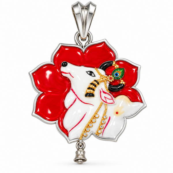 Pure Silver 925 Kamdhenu Pendant