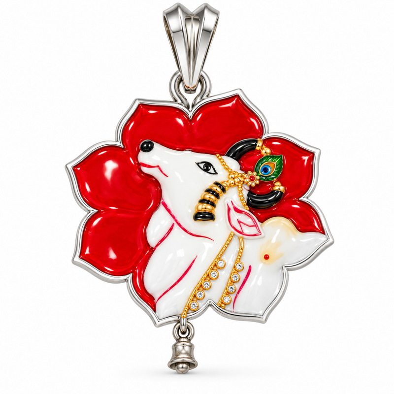 Pure Silver 925 Kamdhenu Pendant