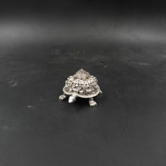 Silver-Plated Ashtalakshmi Tortoise Idol (3.5 Inch)