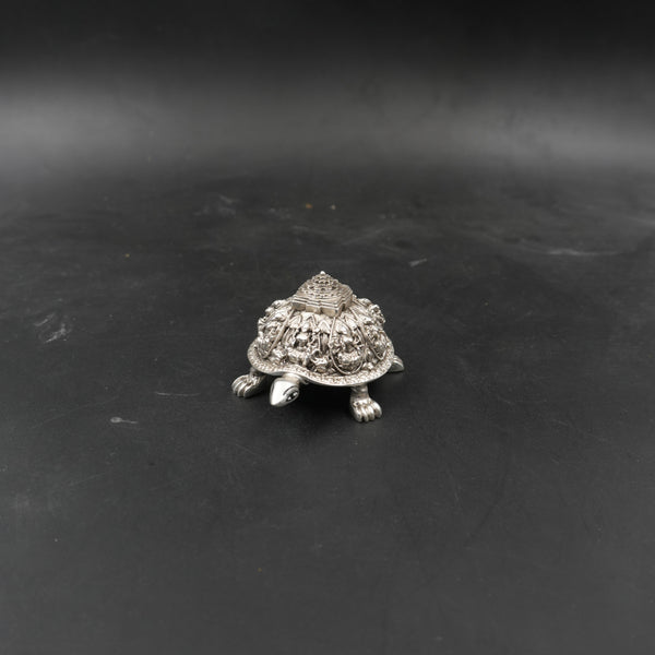 Silver-Plated Ashtalakshmi Tortoise Idol (3.5 Inch)